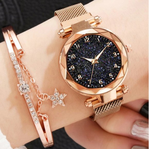 SHEIN Jewelry 2pc Rhinestone Starry Sky Watch Bracelet Poshmark